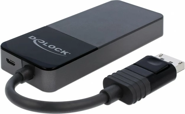 Razdelilec DisplayPort za tri monitorje DeLOCK 87737, 3x DisplayPort, 0,125 m, črn