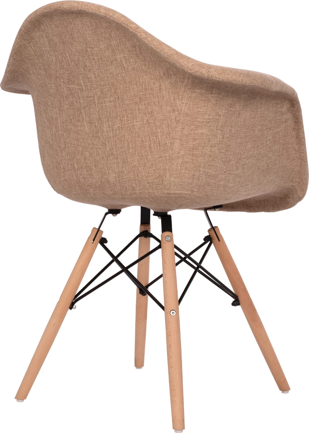 Fotelj z lesenimi nogami in bež tkanino Mirto FH005.63 63x57x81 cm, set 2 kosov
