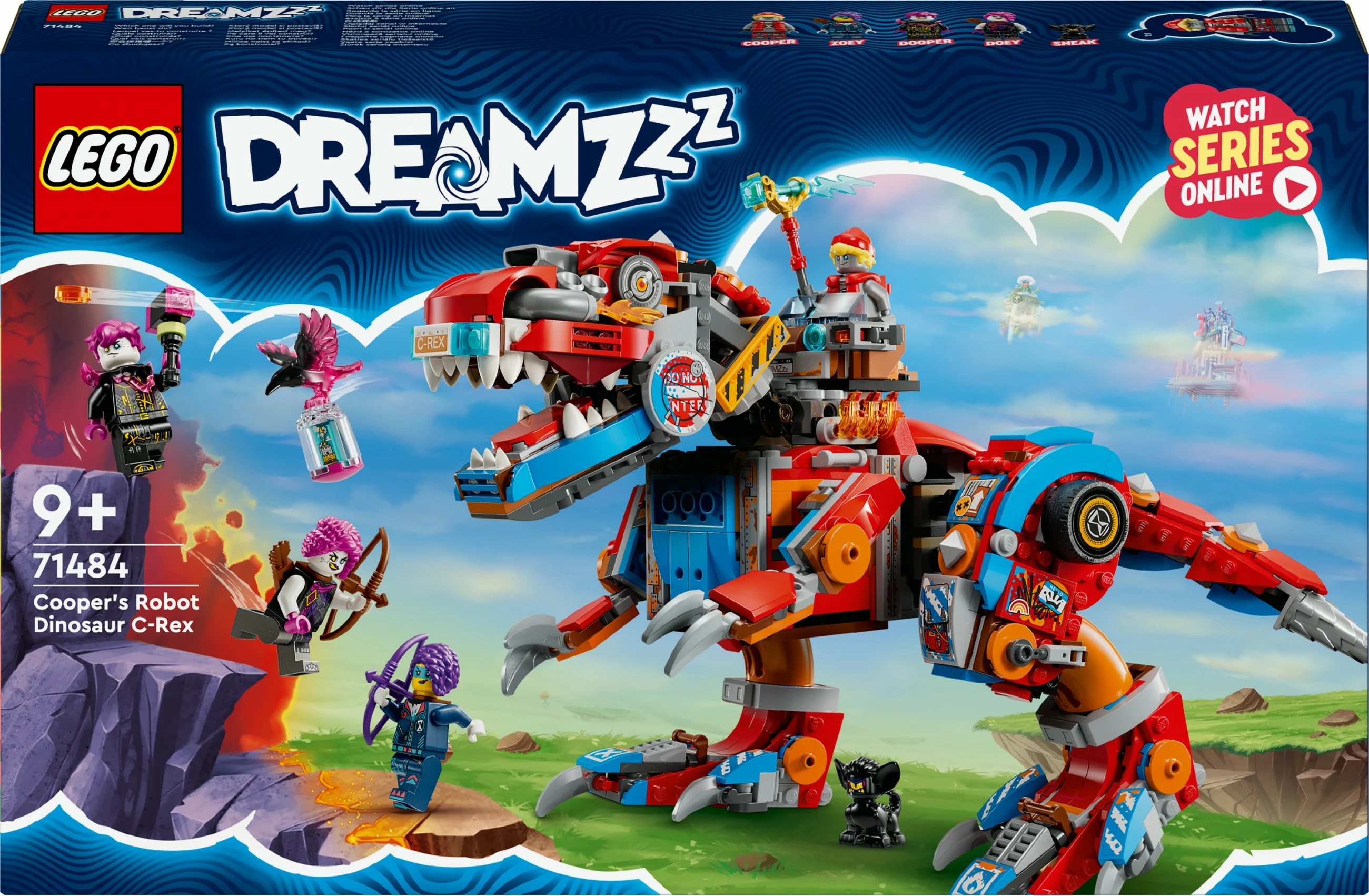 Gradbeni set Cooper's Dino-Mech C-Rex, LEGO DREAMZzz 71484, večbarven