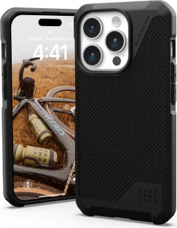 Ovitek za telefon Metropolis LT MagSafe za iPhone 15 Pro, UAG, Kevlar, črn