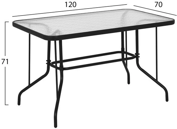 Set 5 kosov Miza kovinska 120x70x71 s stoli leon kovinska siva barva FH10565.01