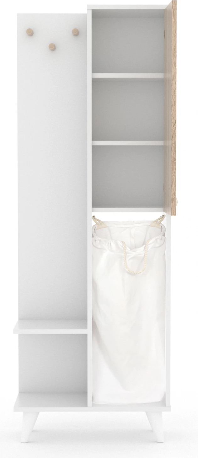 Kopalniško pohištvo iz melamina s košaro FH178 bela sonama 64x30x178Y cm