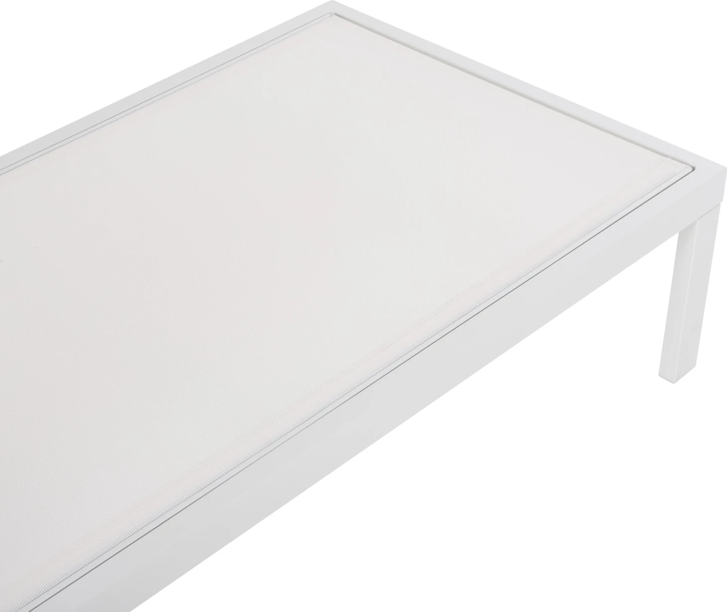 Aluminijasti ležalnik THATCHER FH5983.01 bel okvir in tekstilen 196,5x64,5x92Hcm