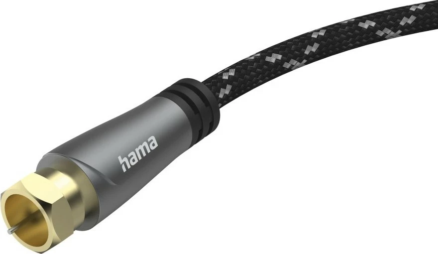 Antenski kabel 1,5 m F–F, bel, pozlačeni konektorji Hama