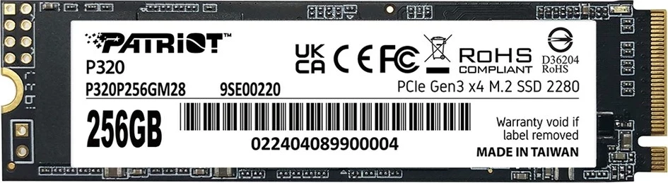 SSD 256 GB Patriot Viper P320 M.2 PCIe Gen3 x4 NVMe