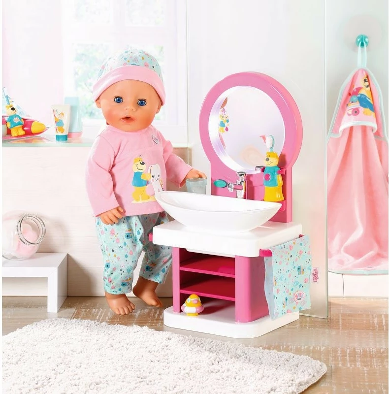 Set dodatkov za umivanje zob Baby Born Toothbrushing Vanity, Zapf, 827093-116719, večbarven