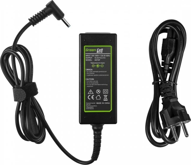 Polnilnik za prenosnik Green Cell AD74P, 45 W, črn