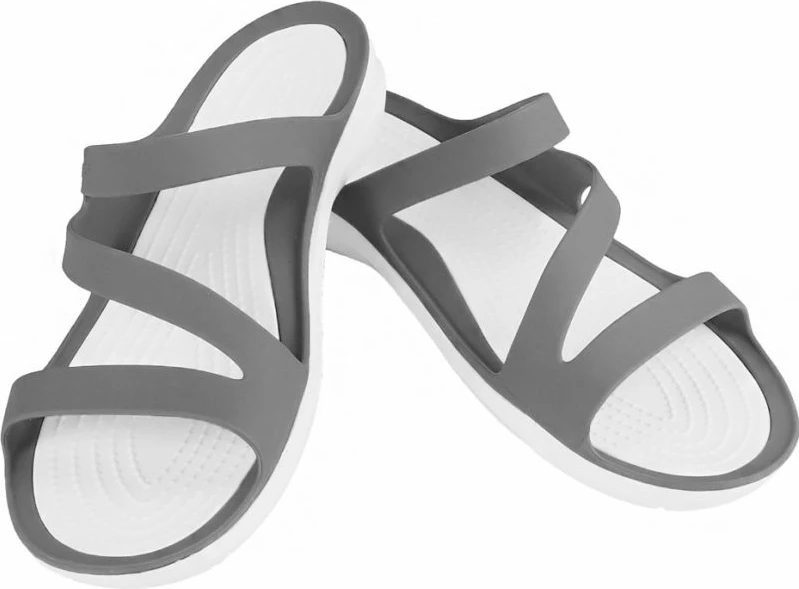 Sandali Swiftwater za ženske, Crocs, sivobeli