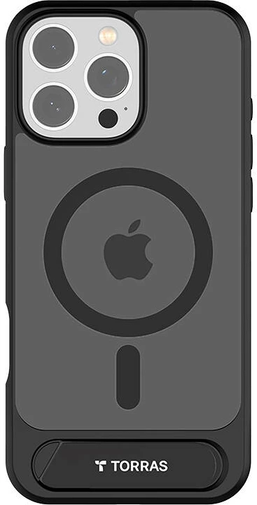 Mrežasto zaščitno ohišje Torras Pstand za iPhone 16 Pro, črno