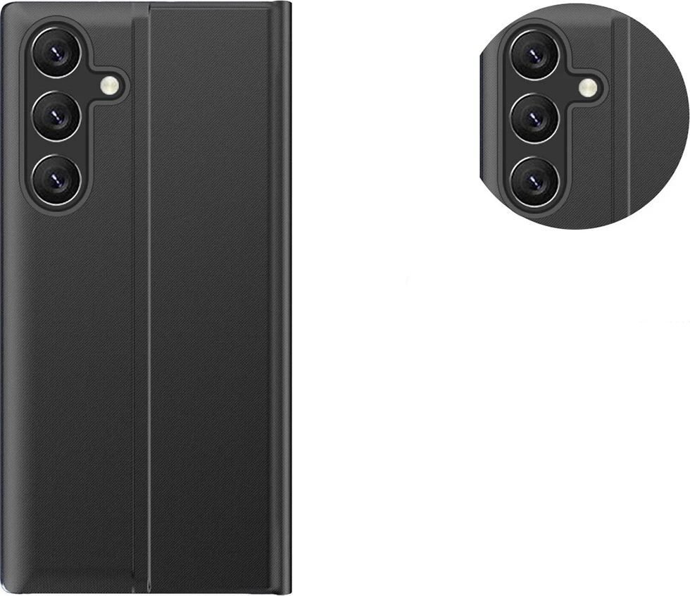 Ovitek za telefon z magnetnim preklopom in stojalom Hurtel New Sleep View Case za Samsung Galaxy A55, moder