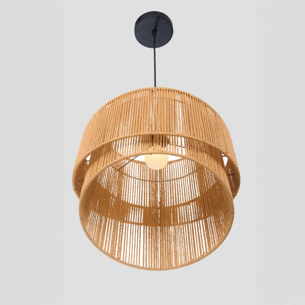 Stropna svetilka ZIA, vrv, papir, kaki, 39x35 cm