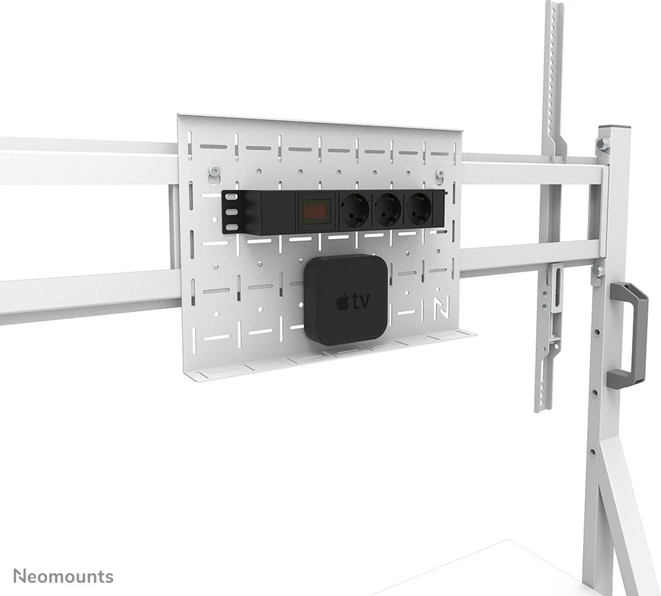 Mobilna multimedijska voziček za TV 55-86", Neomounts FL50-525WH1, jeklo, bel, nastavljiva višina