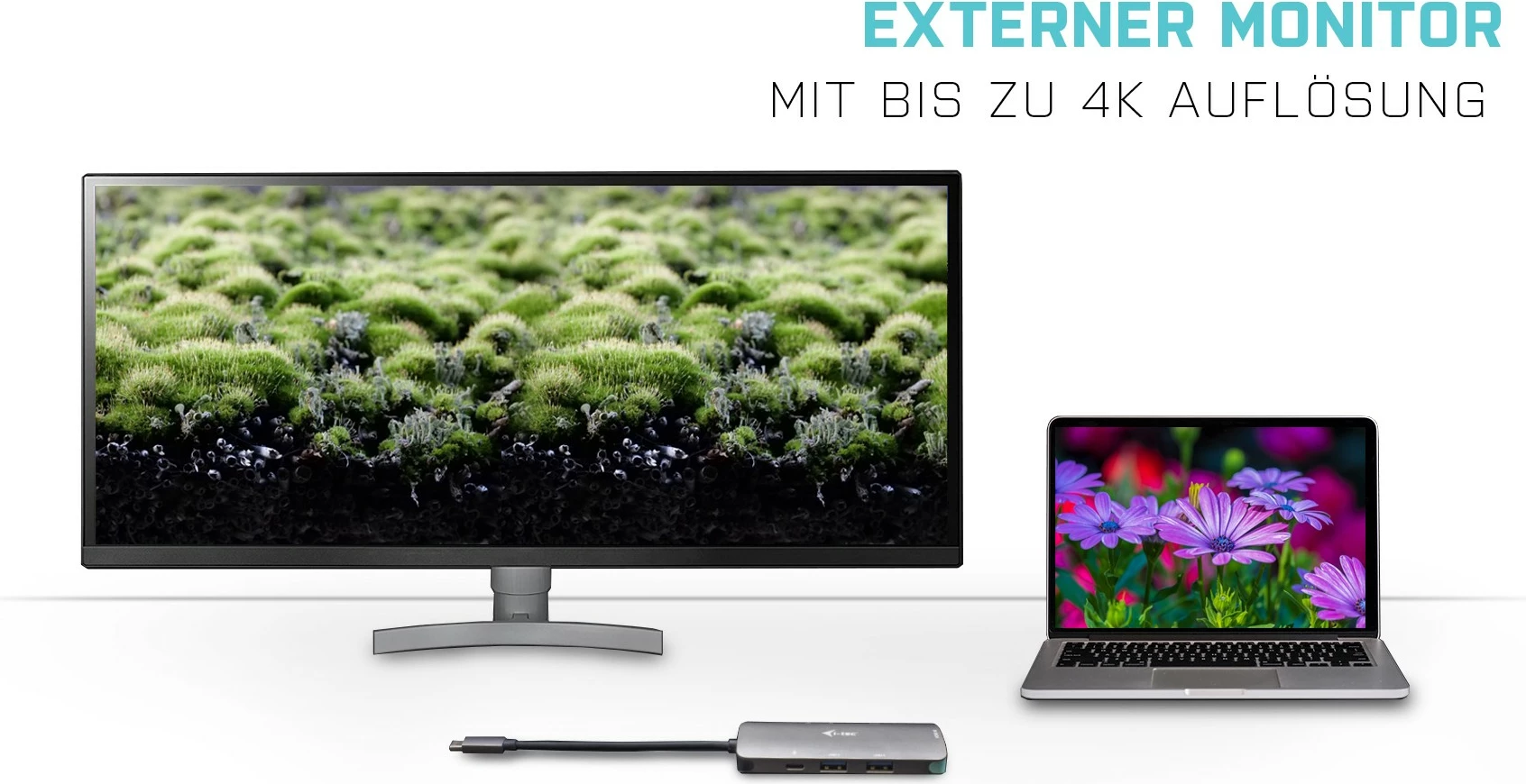 USB-C Nano dok za razširitev I-Tec Metal, 4K HDMI, 100W, srebrno/tirkizen