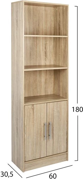 Melaminska knjižna omara FH2027.02 sonama 60x30x180
