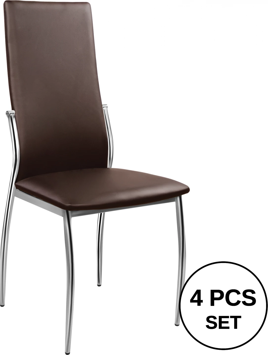 Jedilni stol Kim FH0080.05 rjav PU z kovinskim okvirjem 45X55X99 cm, set 4 kosov