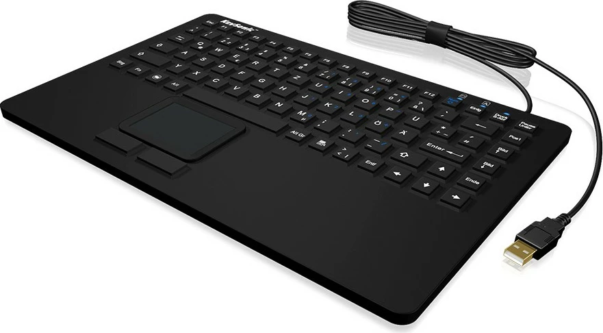 Industrijska mini tipkovnica z vgrajenim touchpadom KeySonic KSK-5230IN, USB, IP68, črna
