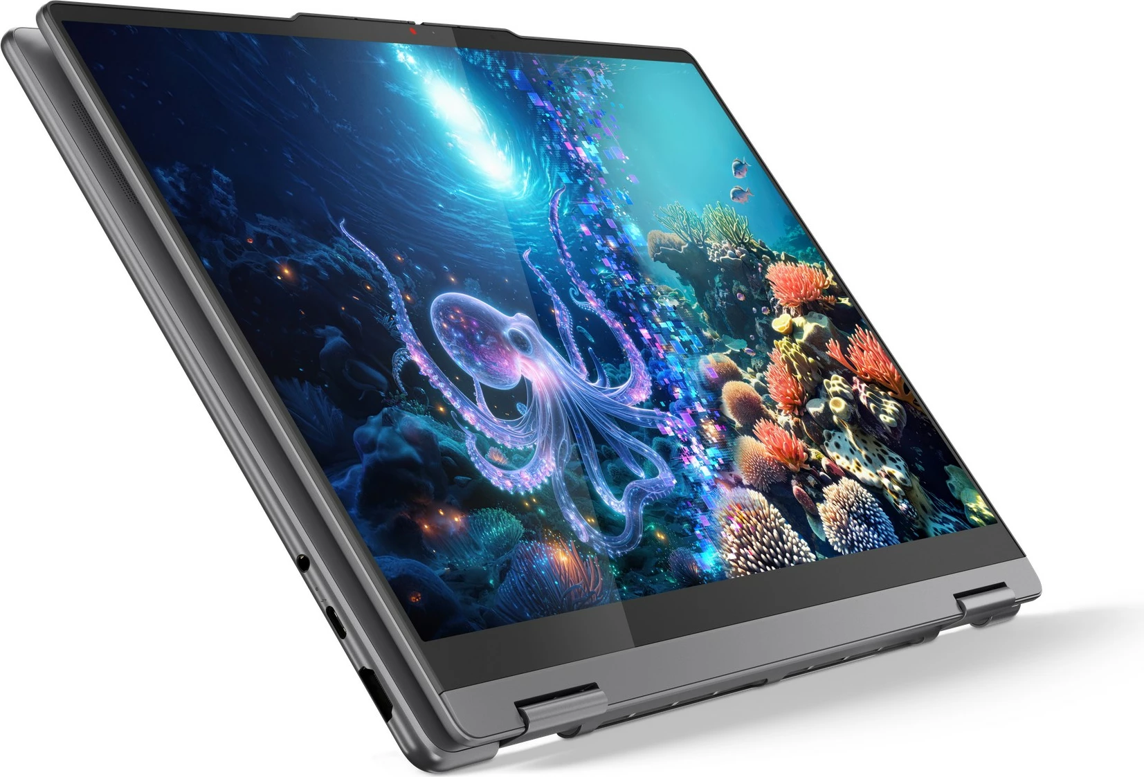 2-v-1 prenosnik Lenovo Yoga 7, Intel Core Ultra 7 258V, 32GB/1TB SSD, 2,8K OLED, siv