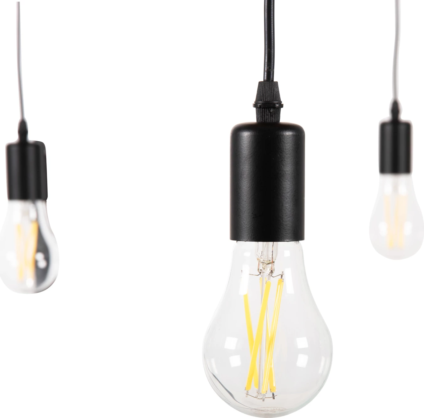 Stropna viseča svetilka z 8 lučmi FH4176 črna kovina-črni kabli Φ100x180Hcm