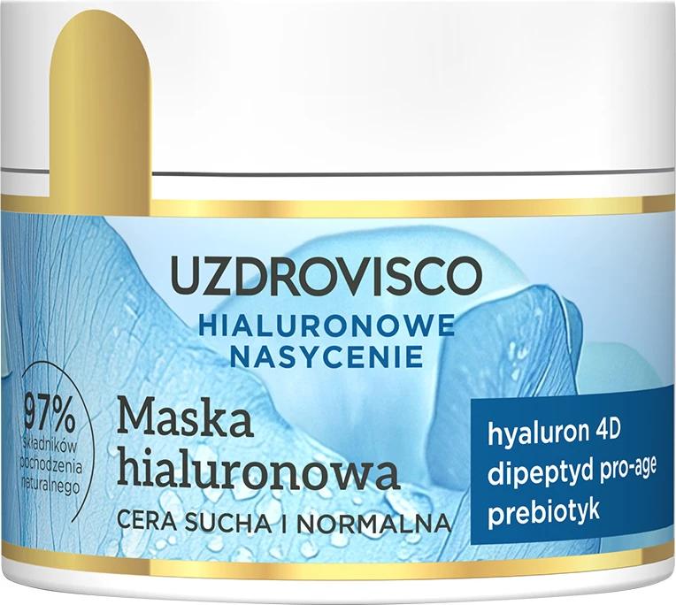 Hialuronska maska za obraz za ženske, UZDROVISCO Hyaluronic Saturation, 40 ml