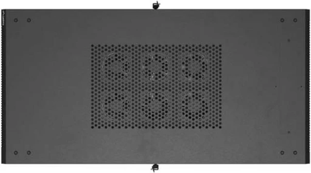 Talni rack kabinet 19", 22U, 600x1200 mm, steklena vrata, Lanberg FF01-6222-12B, nosilnost 800 kg, IP20, Flat Pack, črn