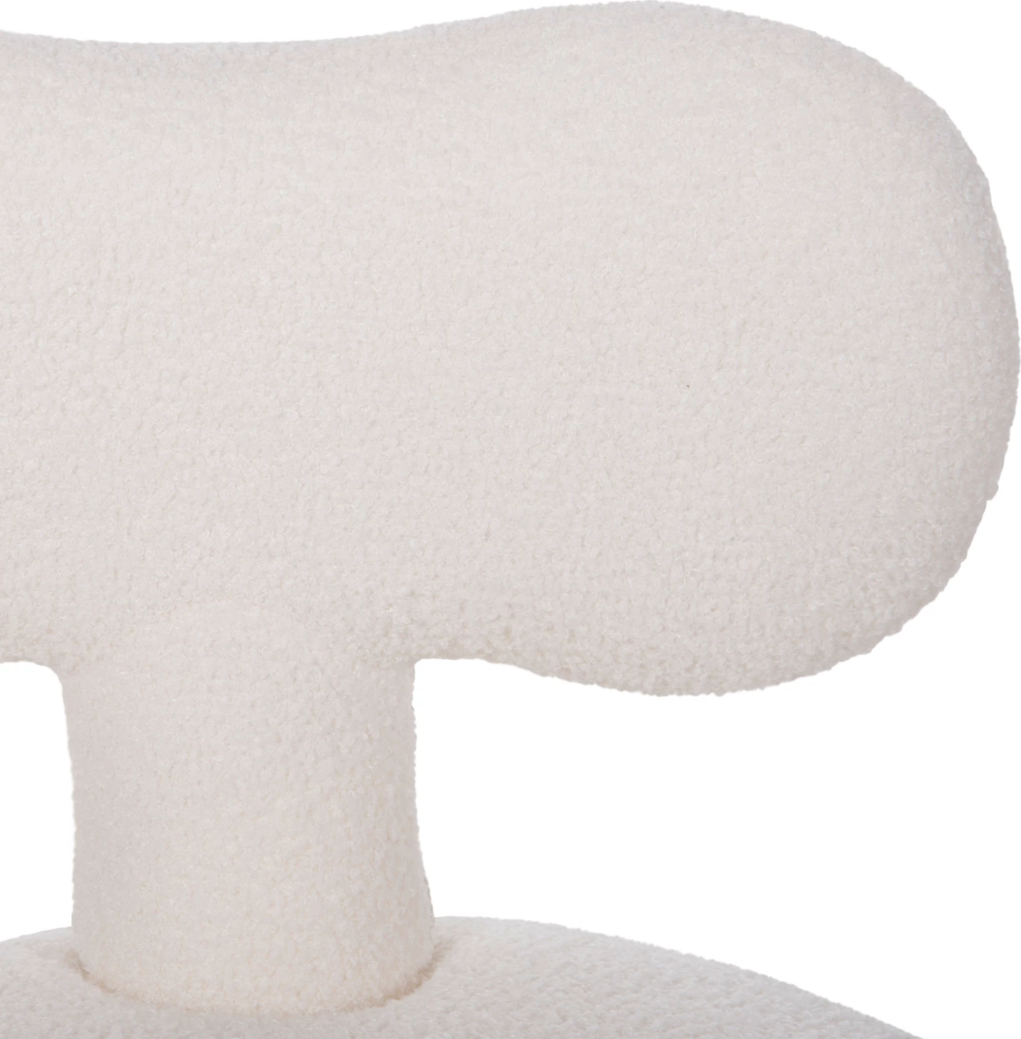 Vrtljiv stol s hrbtom KRIVIO FH9775.05 iz bele tkanine TEDDY 52x53x60Hcm