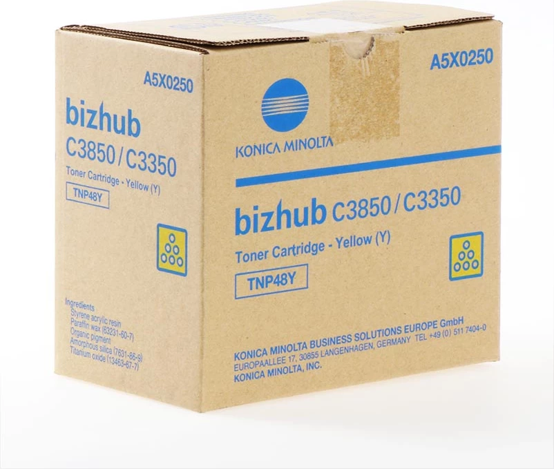 Toner kartuša Konica Minolta TNP48Y A5X0250, zmogljivost 10.000 strani, rumena