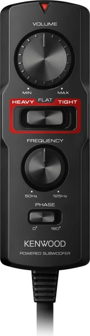 Aktivni subwoofer Kenwood KSC-PSW7EQ, razred D, žični daljinski upravljalnik, aluminij, črn