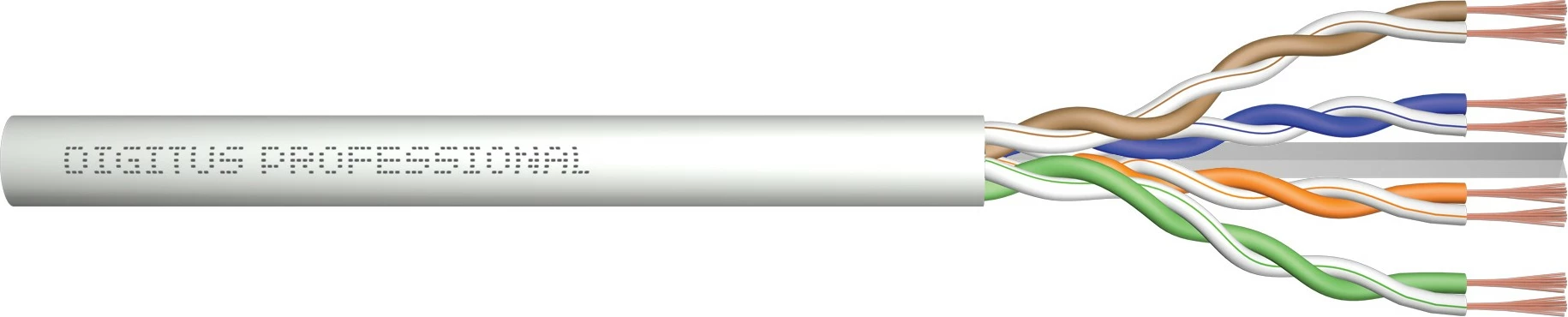 Omrežni kabel Cat6a U/UTP 305 m, bakren, LSZH, Digitus, siv