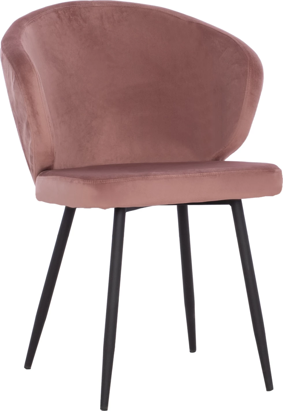 Stol JIYA iz žametnega blaga v barvi gnilega jabolka in s črnim kovinskim ogrodjem FH8728.02 60x60x85, set 2 kosov