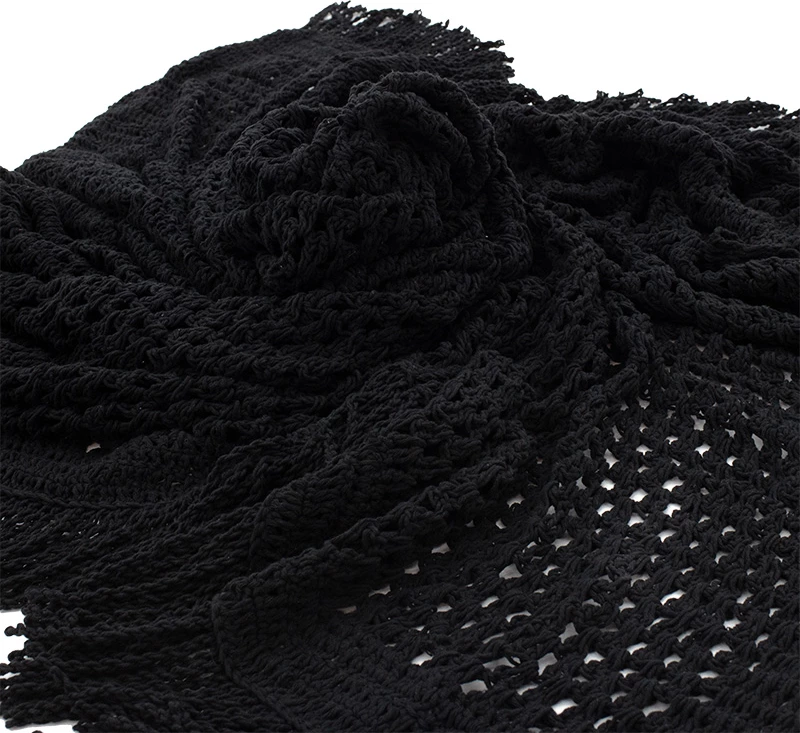 Mreža za senco makrame FOLEJA, črna, 4x4 m