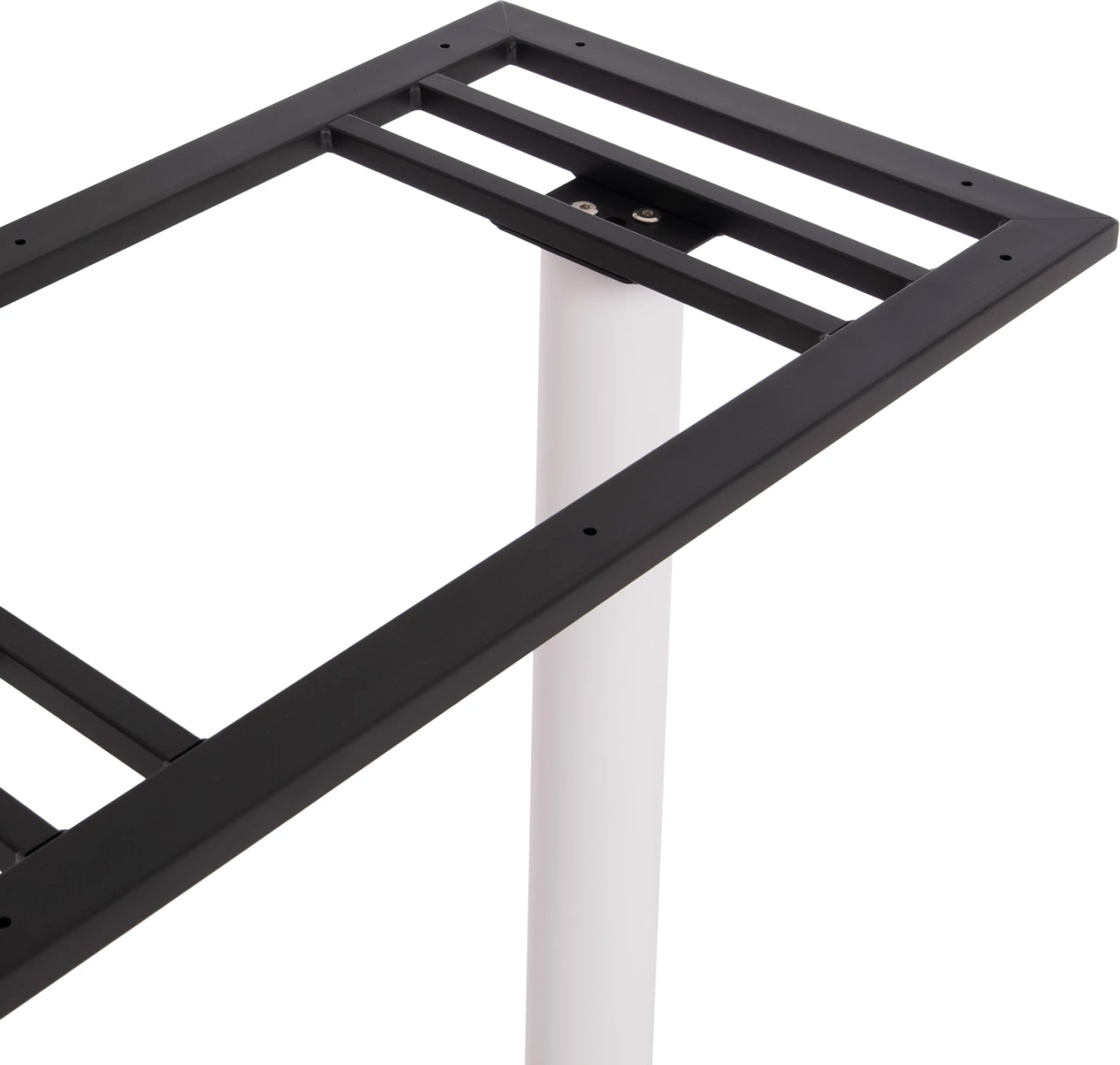 Podnožje za barsko mizo, dve nogi, kovina, mat bela, 80x40x108 cm