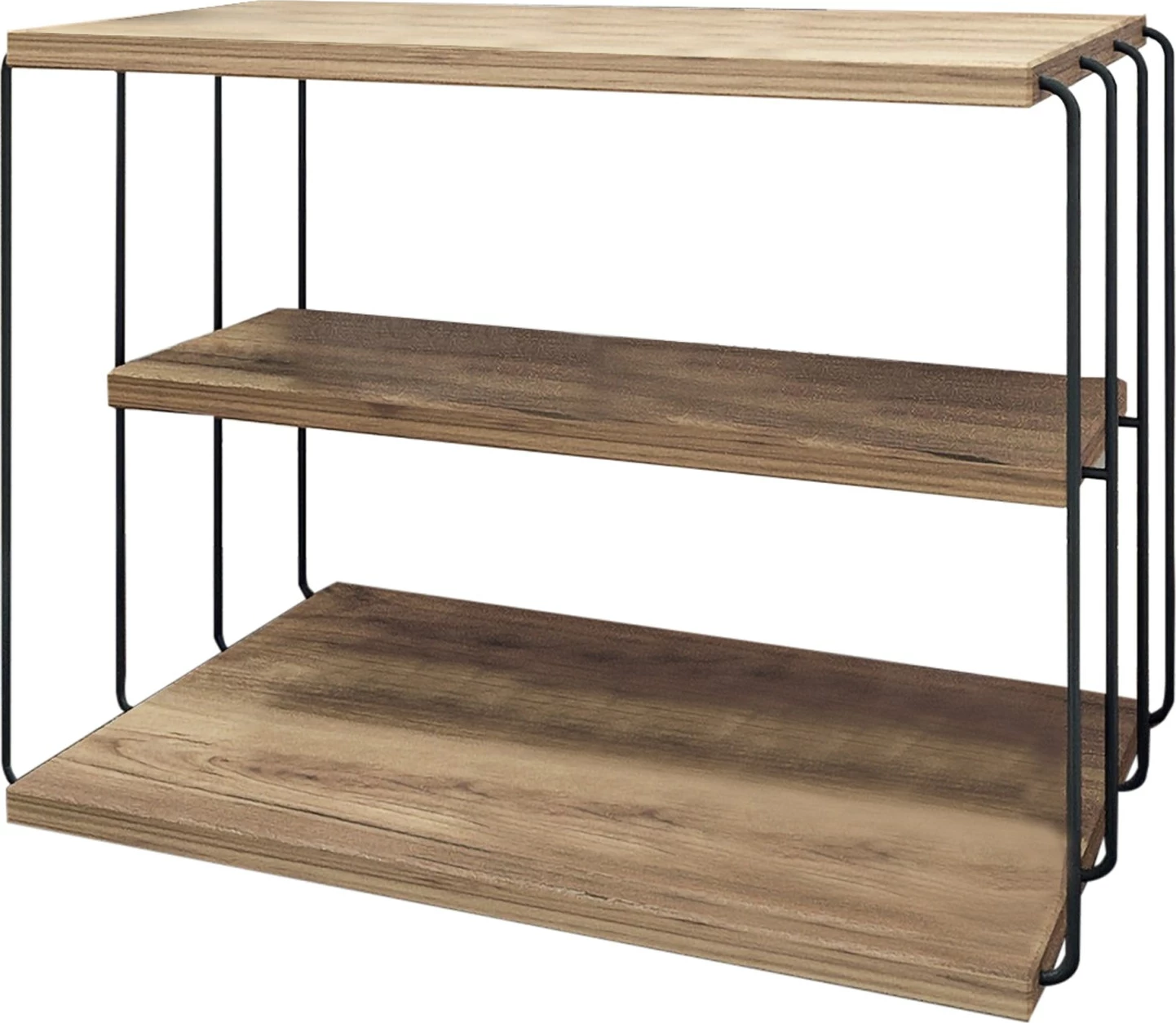 Stranska mizica z dvema policama, Atlantic Pine in črna, Lifon Hanah Home