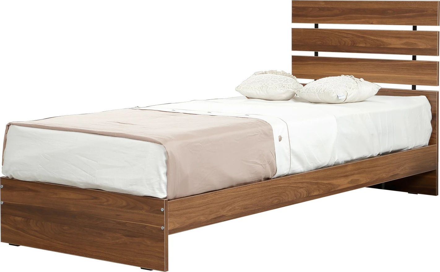 Enojni posteljni okvir Fuga 120, Hanah Home, oreh