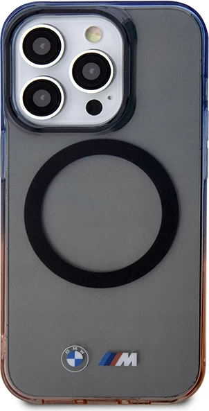 Ovitek Gradient Bumper MagSafe za iPhone 14 Pro 6.1, BMW, siv/oranžen/moder