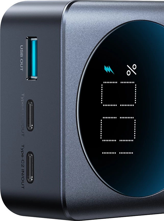 Power bank 30000mAh, 65W, z digitalnim zaslonom Joyroom JR-PBF05, črn