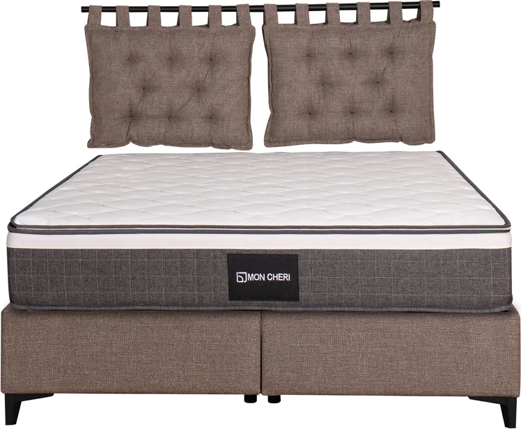 Set vzglavnikov za naslon postelje, 2 kosa, sivo-rjava, 70x10x50 HANG 20-914