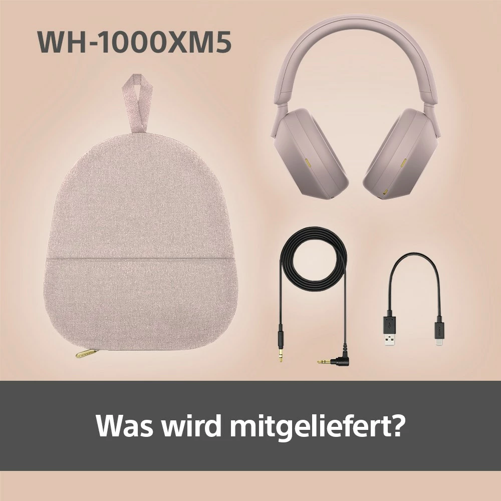 Brezžične slušalke SONY WH-1000XM5, rožnate