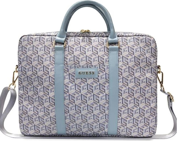 Torba za prenosnik do 16" Guess GCube Stripes, modra