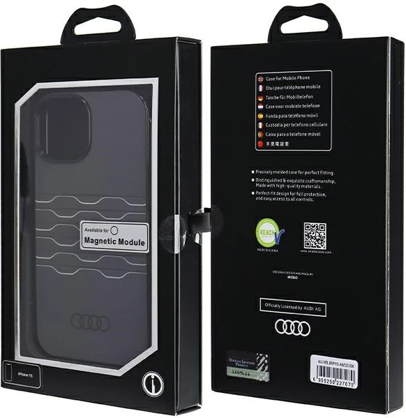 Zaščitni ovitek Audi IML MagSafe za iPhone 15/14/13, črn