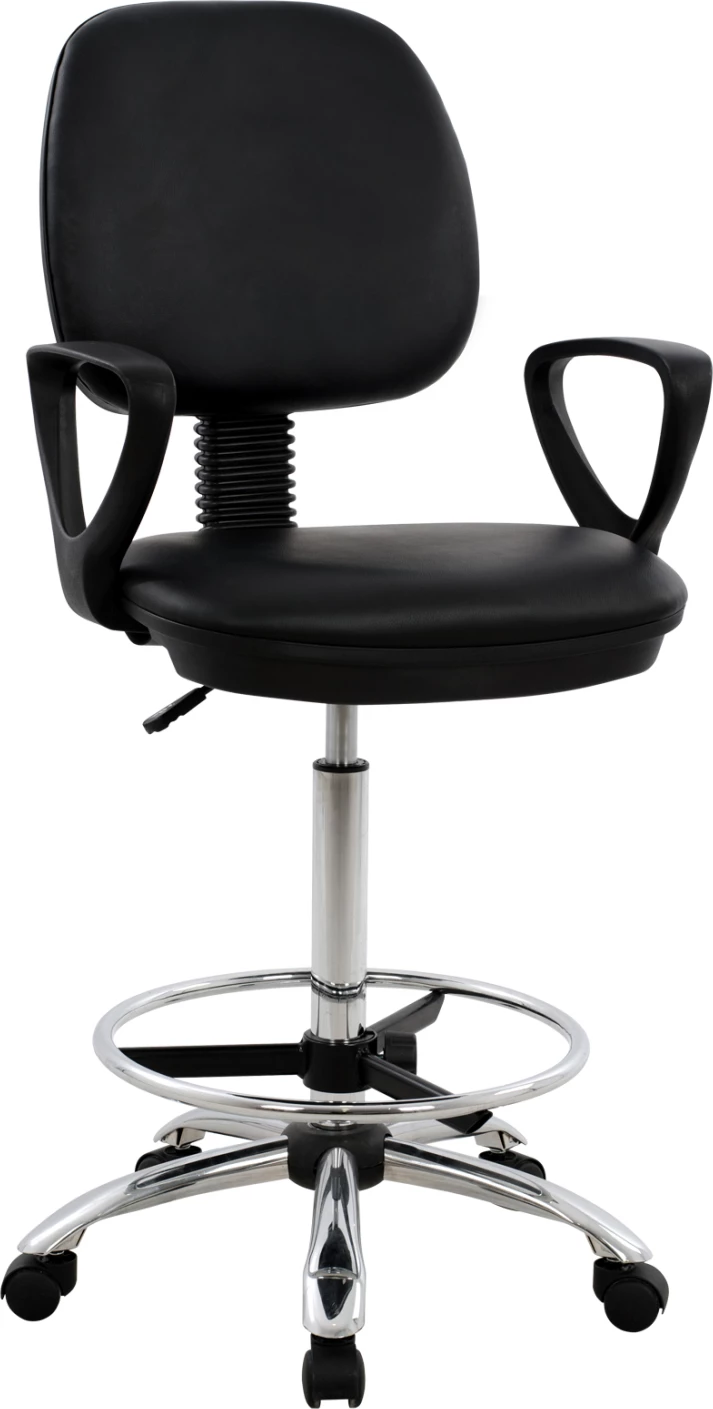 Pisarniški stol VEGAR FH1042.01 z obodno oporo za noge-visok sedež-črna 56,5x60x136Hcm