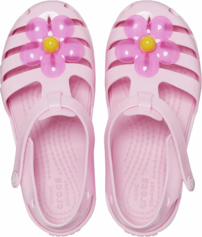 Sandale za deklice Crocs Isabela Charm, rožnate