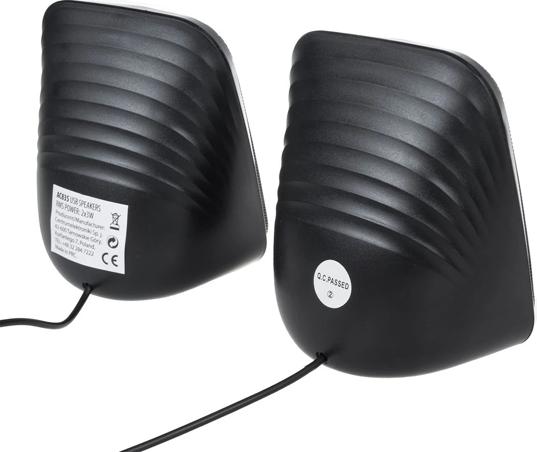 Kompaktni stereo zvočniki z LED AUDIOCORE AC835, črni