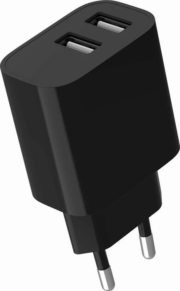 Dvojni USB-A polnilec 2 x USB-A, 5V 2.4A, črn — Gembird