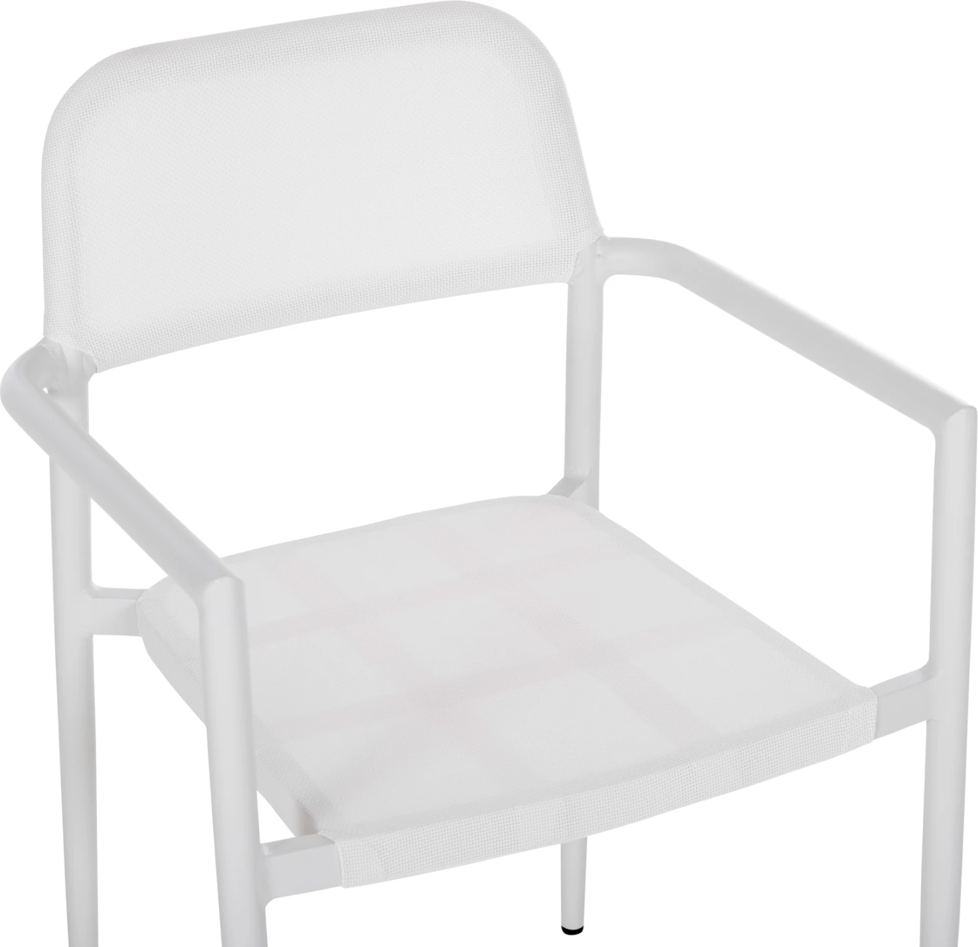 Aluminijast stol RONNY FH5998.02, belo ogrodje in bel textilene, 53x51x80 cm