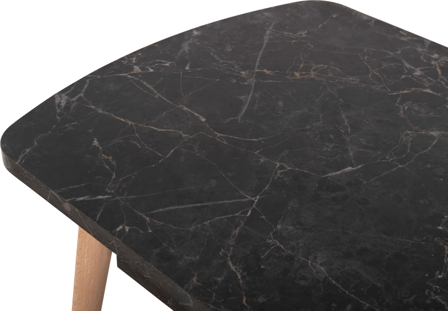 Klubska miza SLIVEN FH18178.02 črna marmorna melamina-noge v naravni barvi 90x50x47,5Hcm