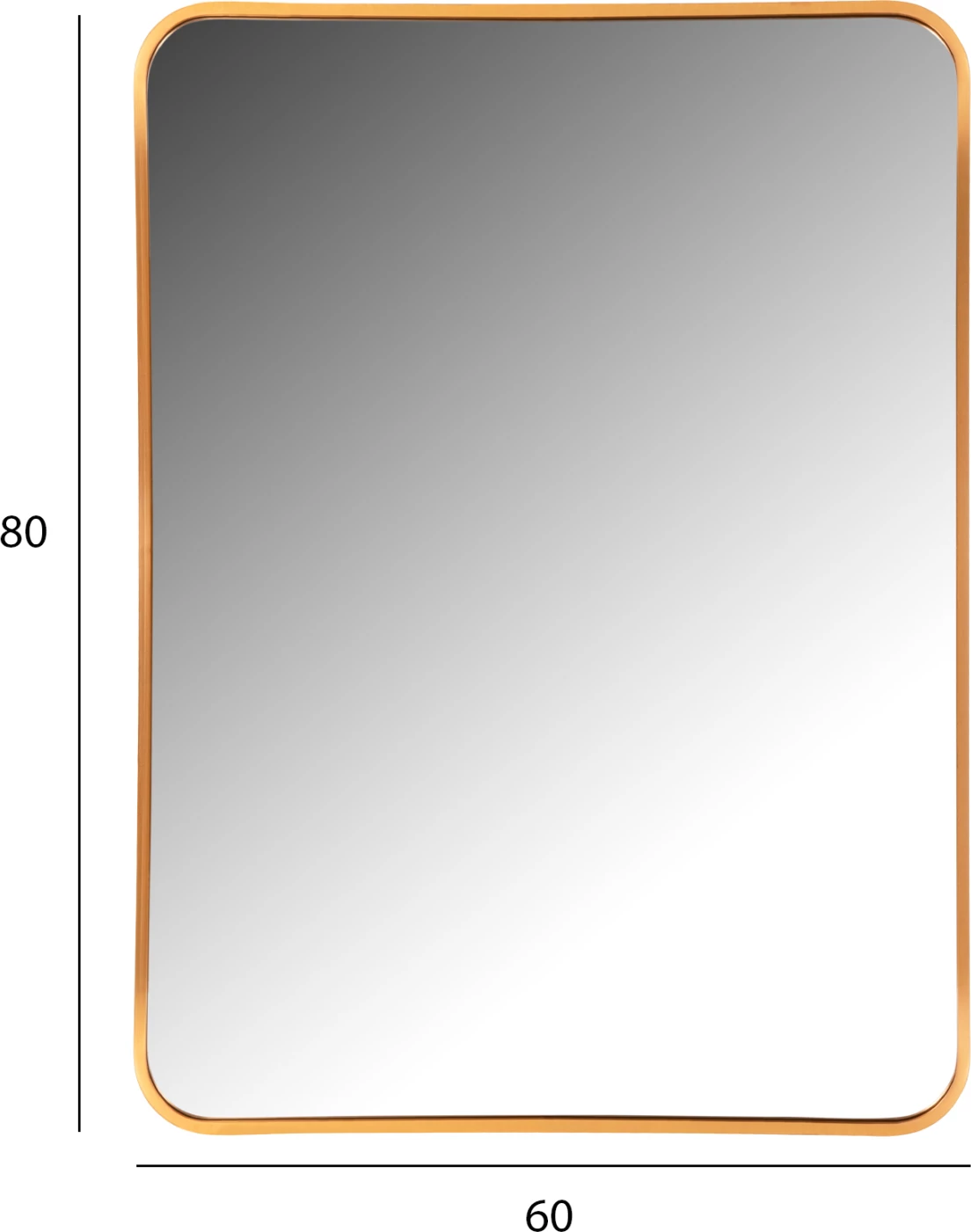 Stensko ogledalo FH9584.30 z zlato aluminijasto okvirjem 60x3x80Hcm
