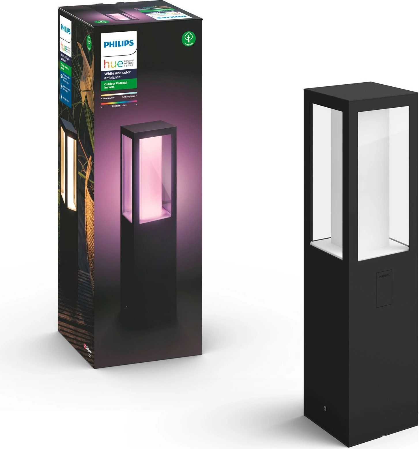 Pametna stebrna luč Philips Hue Impress, LED, črna, za zunaj