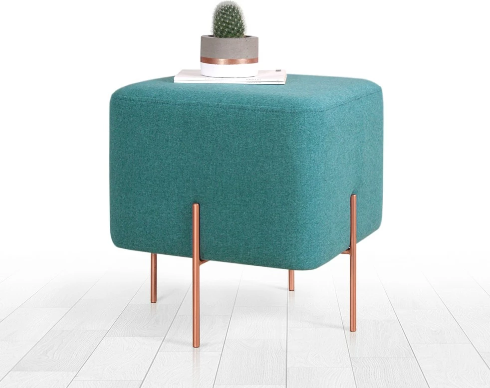Bohemski puf, svetlo zelena, noge iz bakra - Atelier del Sofa
