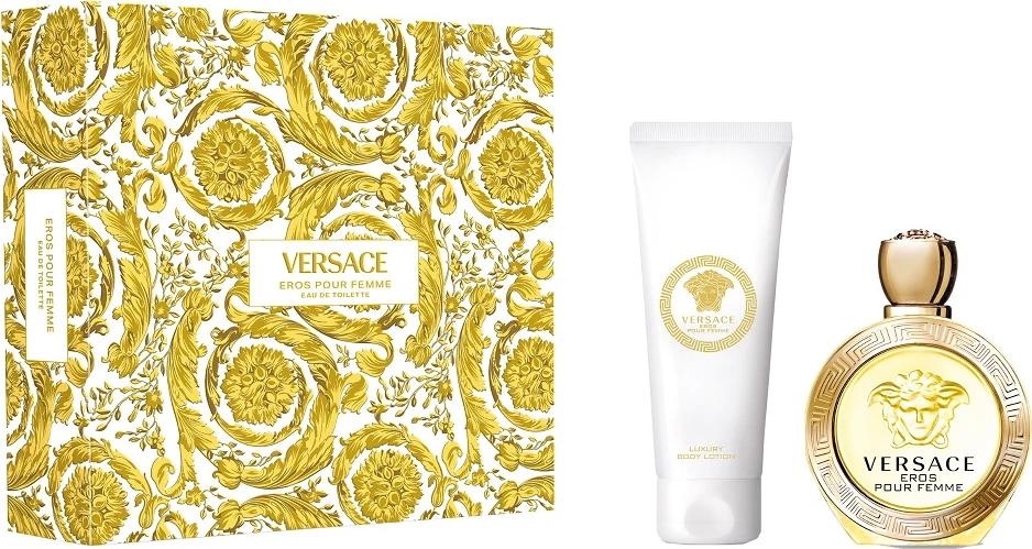 Set dišav za ženske, Eau de Toilette 100 ml in balzam za telo 150 ml Versace Eros Pour Femme