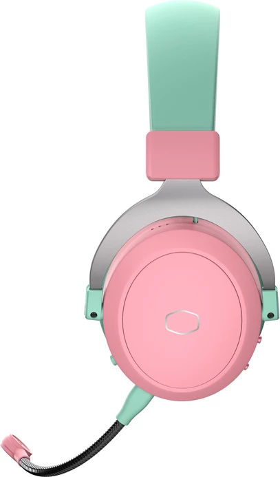 Gaming slušalke Cooler Master CH351-MC, brezžične, Bluetooth 5.4, odstranljiv mikrofon, zelena-rožnata